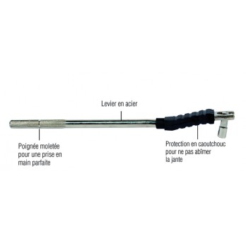 Levier tire-valve avec protection caoutchouc Levier tire-valve avec protection caoutchouc